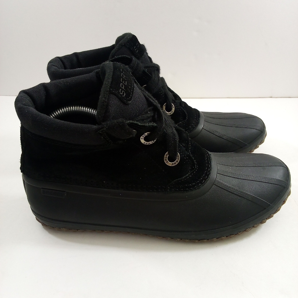 Sperry Syren Gulf Women 9 Black Suede Duck Boots STS84067